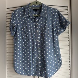 Tommy Hilfiger Denim Blue Polka Dot Shirt